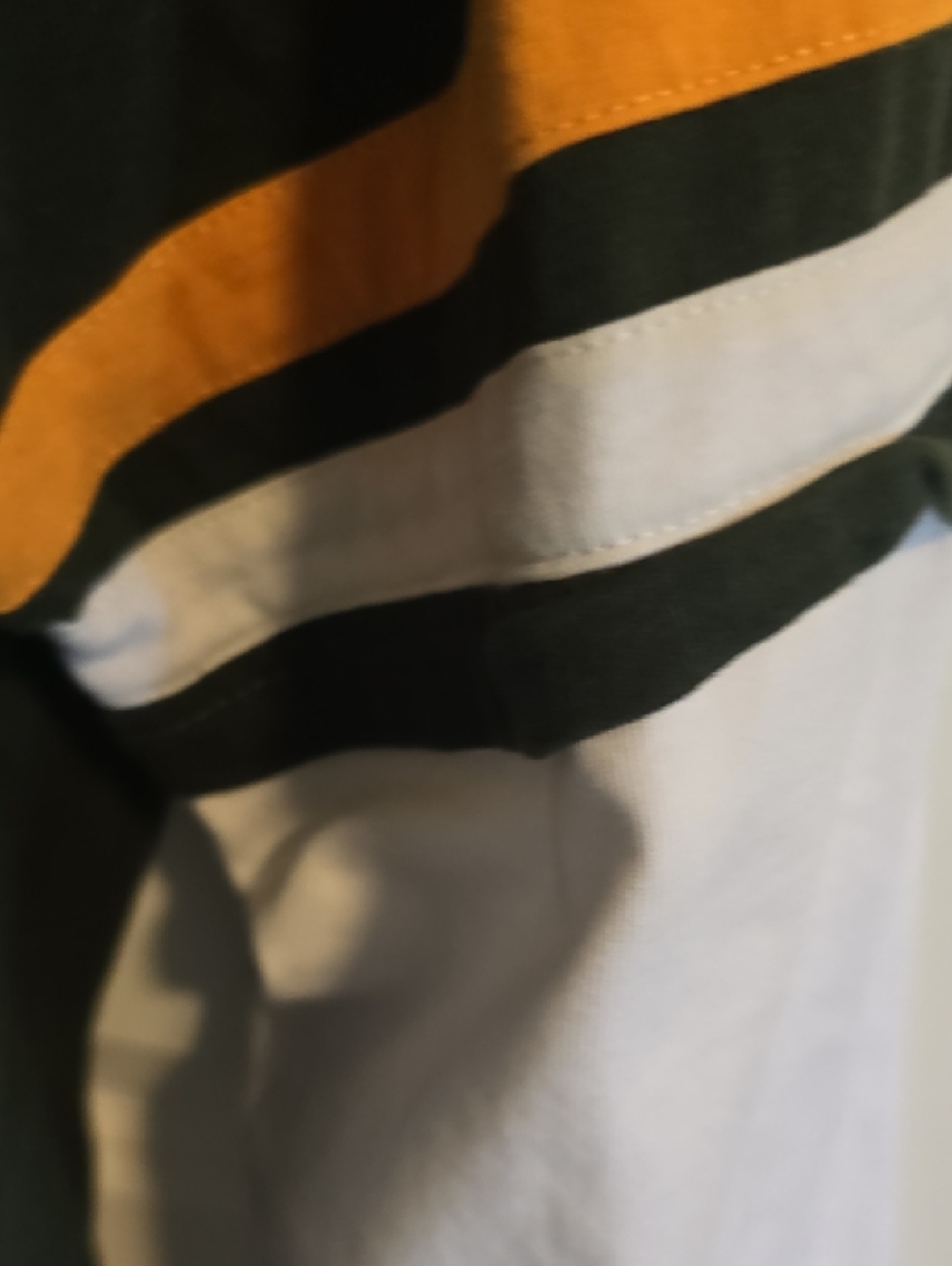 Etro Dark Green Long Sleeve Polo with White & Gold Stripes - Picture 5 of 6